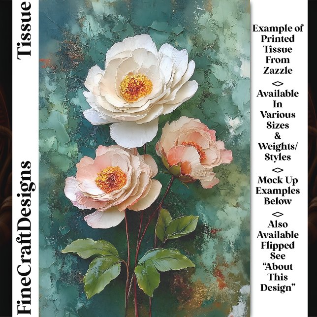 Impasto Textured Peony Style Blooms DV4L Decoupage Seidenpapier (Von Creator hochgeladen)