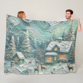 Impasto Weihnachtsmotif Holiday Whimsy Green Fleecedecke
