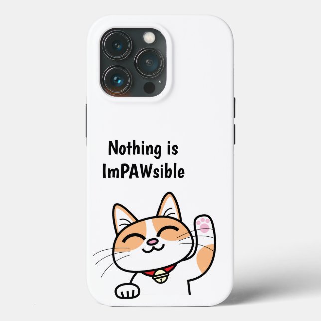ImPAWsible Niedlich Cat iPhone Case (Rückseite)