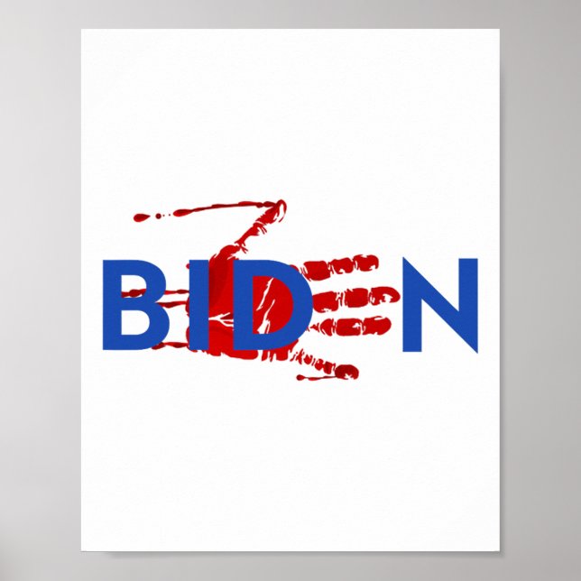 Impeach Biden Bloody Skeleton Hand Halloween Poster (Vorne)