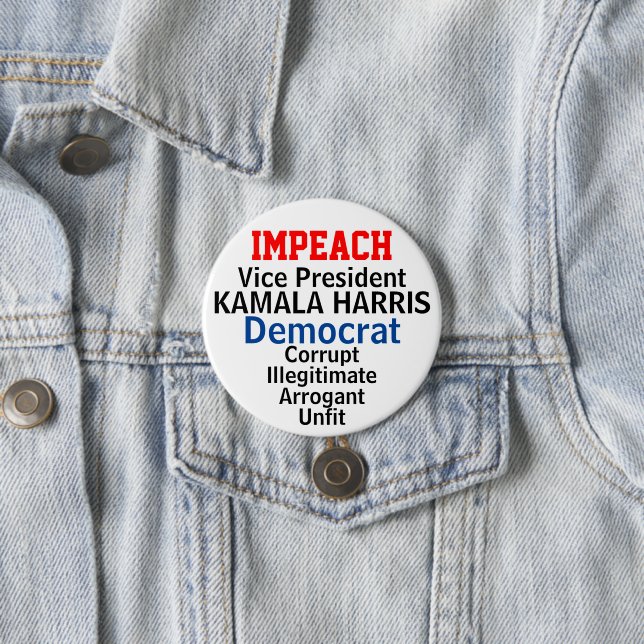 Impeach Democratic VP Harris Button (Beispiel)