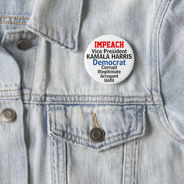 Impeach Democratic VP Harris Button (Beispiel)