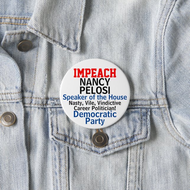 Impeach Lautsprecher Pelosi Blue Demokrat Button (Beispiel)