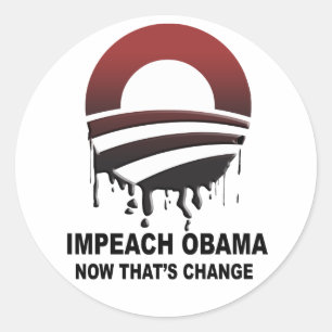 Impeach Obama - jetzt ist das eine Veränderung Runder Aufkleber