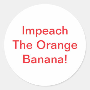 Impeach Orange Banana Hankamer Artjunkhaus Comic a Runder Aufkleber
