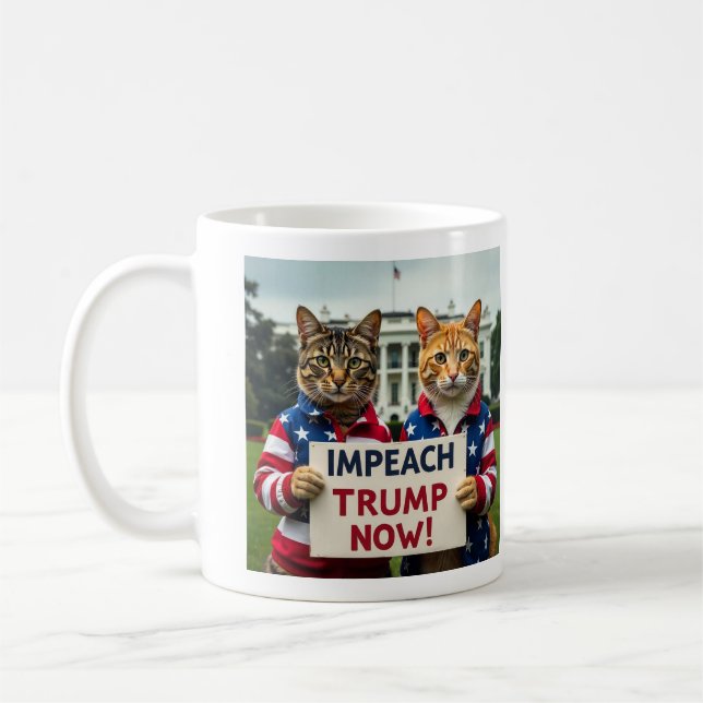 Impeach Trump Now Cat Kaffeetasse (Links)