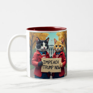Impeach Trump Now Cat Zweifarbige Tasse