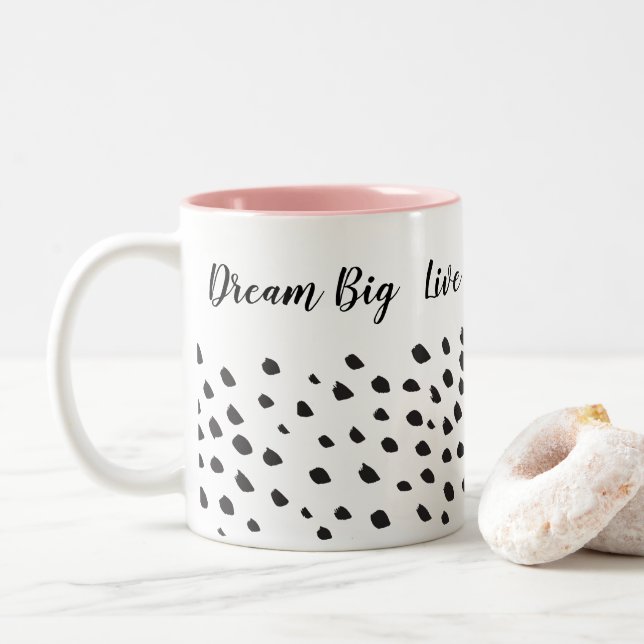 IMPERFECKTE PAINT DABS niedlicher Spaß modern mini Zweifarbige Tasse (Mit Donut)