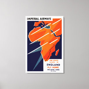 Imperial Airways Afrika Leinwanddruck