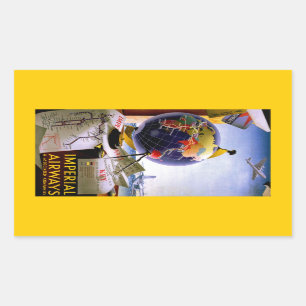 Imperial Airways Globe Rechteckiger Aufkleber