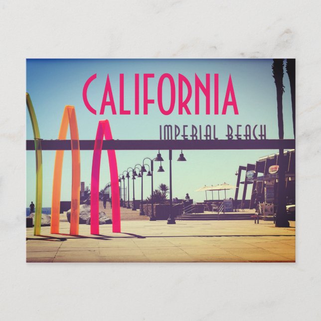 Imperial Beach, California Portwood Pier Plaza Postkarte (Vorderseite)