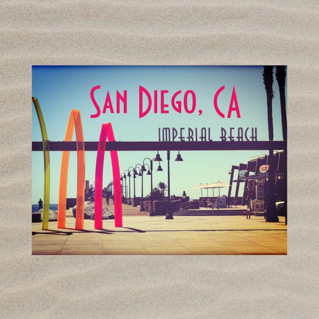 Imperial Beach - San Diego, CA Portwood Pier Plaza Postkarte (Von Creator hochgeladen)