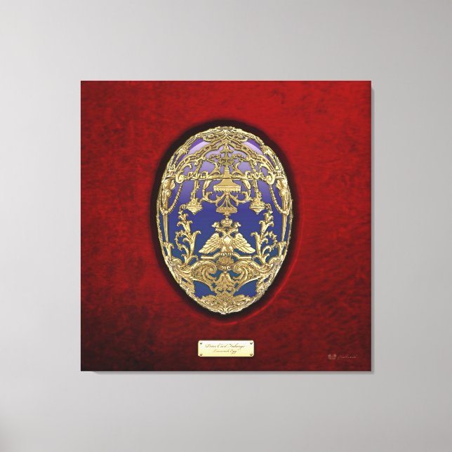 Imperial Faberge Eggs: Tsarevich Egg on Red Velvet Leinwanddruck (Vorderseite)