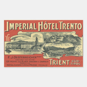 Imperial Hotel Trento Rechteckiger Sticker