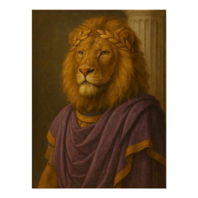 Imperial Lion Emperor with Laurel Wreath Poster (Vorderseite)