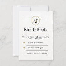 Imperial Luxe RSVP-Karte – Monogramm-Antwort