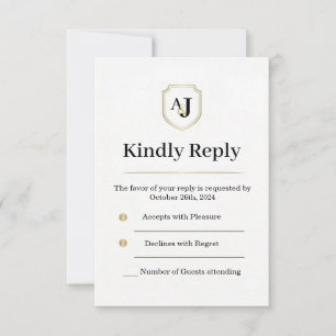 Imperial Luxe RSVP-Karte – Monogramm-Antwort RSVP Karte