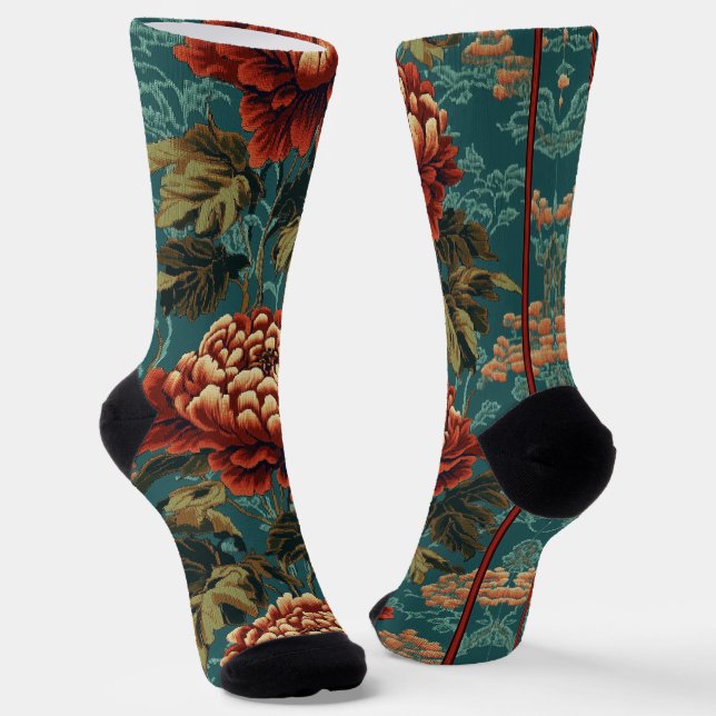 Imperial Peony Tapestry Socken (Gewinkelt)
