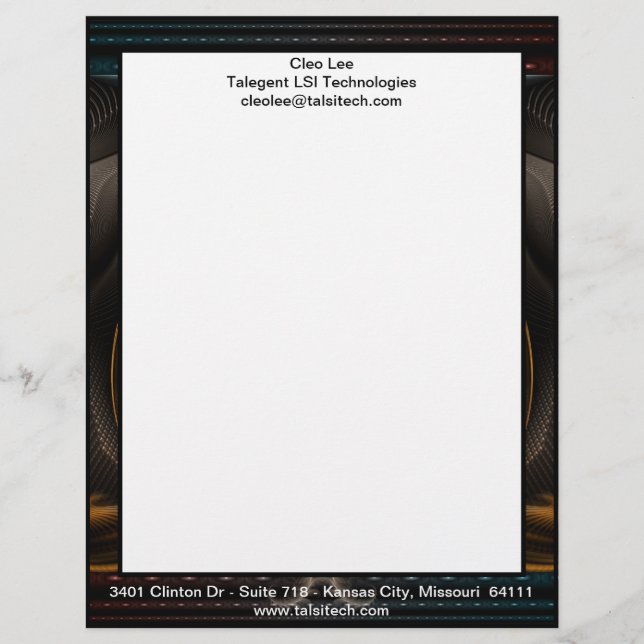 Imperial View Fraktal Art Letterhead Briefbogen (Vorderseite)