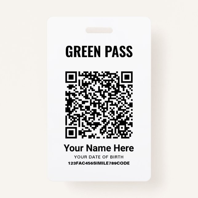 Impfbescheinigung für den grünen Pass PVC Cool wei Ausweis (Vorderseite)