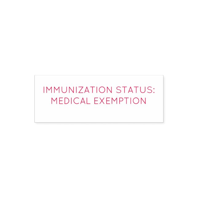 Impfstatus: Briefmarke der medizinischen Befreiung Permastempel (Design)