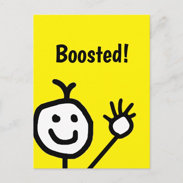 Impfstoff-Booster Niedlich Happy Face Postkarte (Vorderseite)