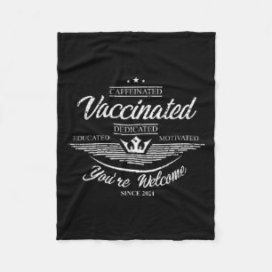 Impfstoff Funny Spaß Grafisches Zitat Vaccina Fleecedecke