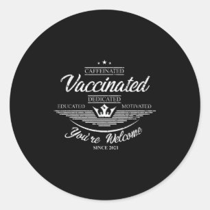 Impfstoff Funny Spaß Grafisches Zitat Vaccina Runder Aufkleber