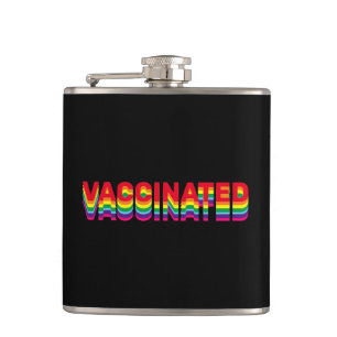 Impfstoff-Stolz-Regenbogenfarben schwarz Flachmann