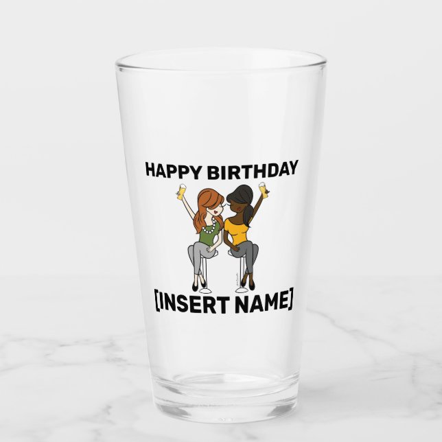 Impfstoff und fertig zum Party - Bierglas Glas (Vorderseite)