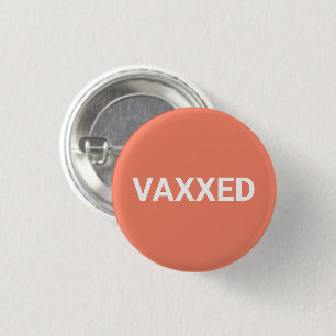 Impfstoff Vaxxed Lachs orange-weiße Button-Taste Button