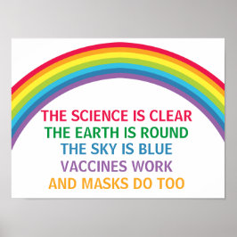 Impfstoffe tragen eine Maske Rainbow Medical Offic Poster