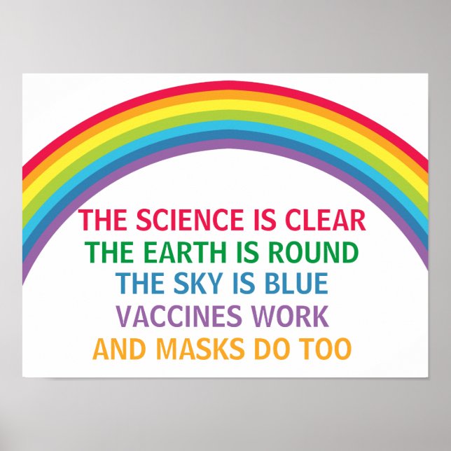 Impfstoffe tragen eine Maske Rainbow Medical Offic Poster (Vorne)