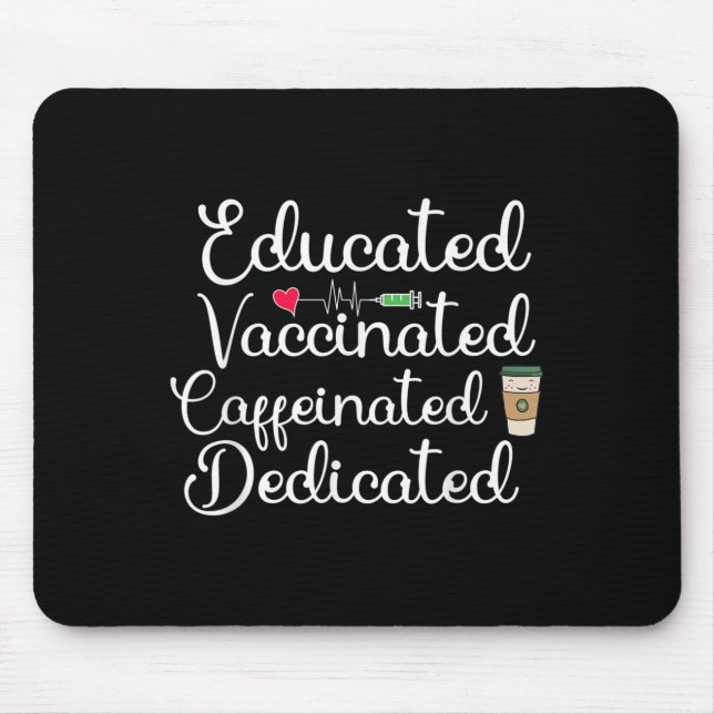 Impfte Funny Spaß Graphic Joke Quote Nurse Co Mousepad (Vorne)