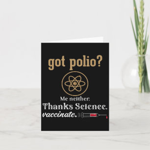 Impfte Funny Spaß Graphic Quote Science Polio Karte