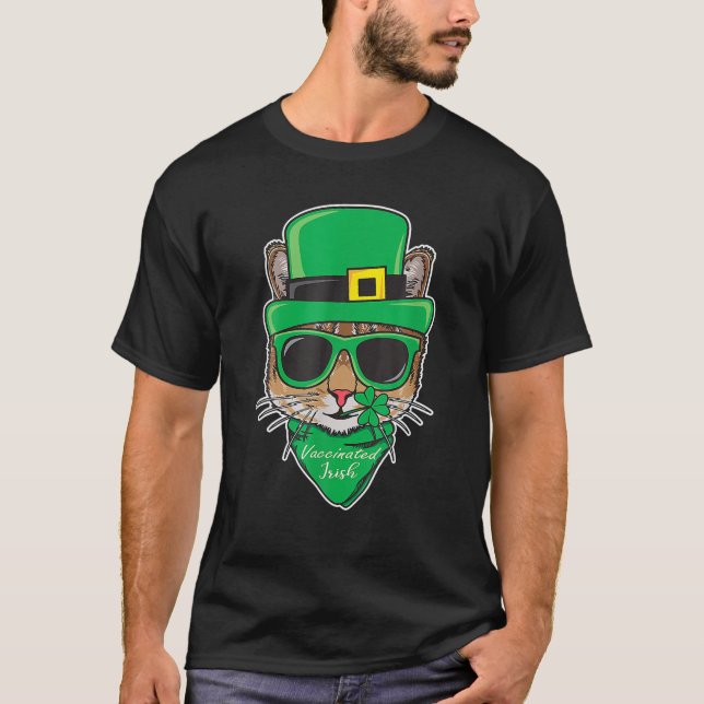 Impfte Irish Funny St Patricks Day Cat Quaran T-Shirt (Vorderseite)