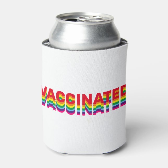 Impfte Regenbogen-Retrofarben Stolz schwul Dosenkühler (Kanne Vorderseite)