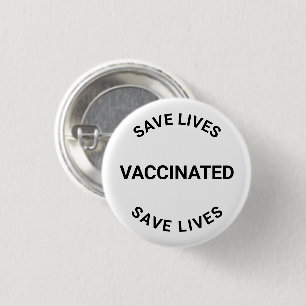 Impfte, rette Schwarz-weiße Button-Taste Button
