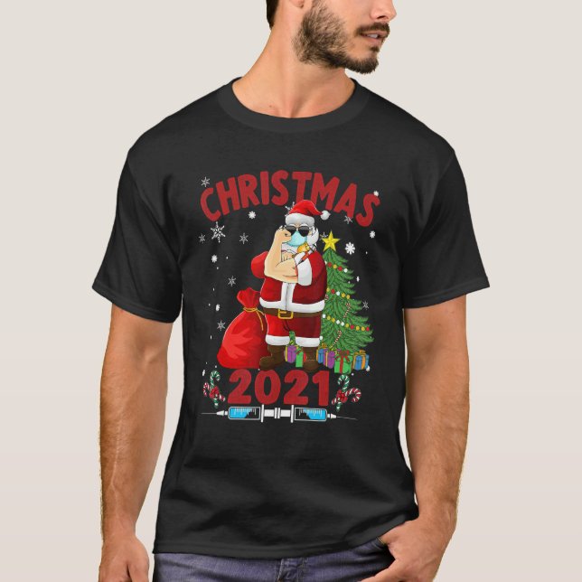 Impfte Weihnachtsmaske Weihnachten T-Shirt (Vorderseite)