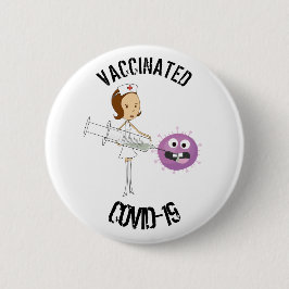 Impftes COVID-19 6 cm Abzeichen Button