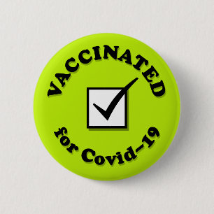 Impfung für Covid-19 Checkbox Grünes Krankenhaus Button
