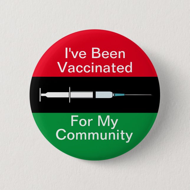Impfung für meine Gemeinschaft Rotes Schwarz und G Button (Vorderseite)