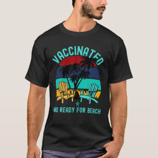 Impfung und bereit zum Party Beach Palms Sea Vaca T-Shirt