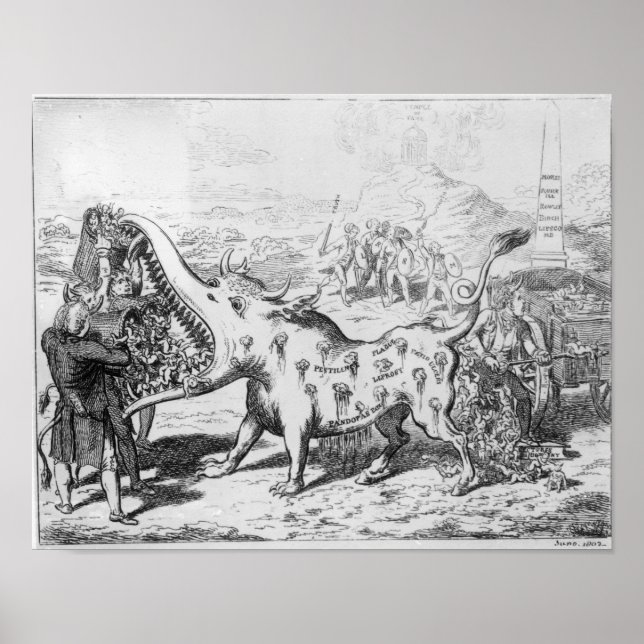 Impfung, veröffentlicht von J.L.Stuart, 1802 Poster (Vorne)