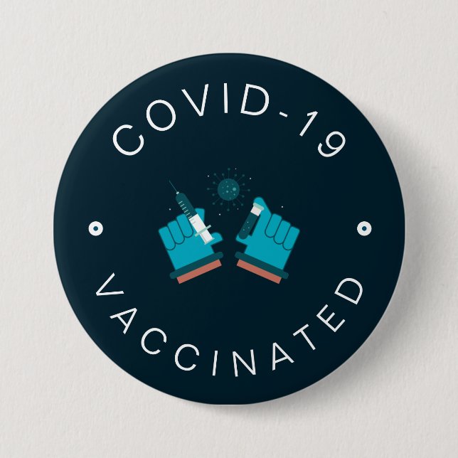 Impfungen Moderne Gesundheitsversorgung Motivieren Button (Vorderseite)