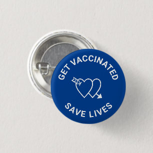 Impfungen rett lebt blauweiße Herzen Button