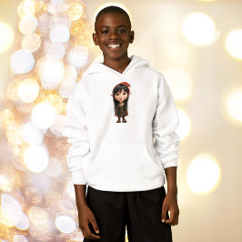 Impish Girl Christmas Elf Boy Sweat - shirt à capu