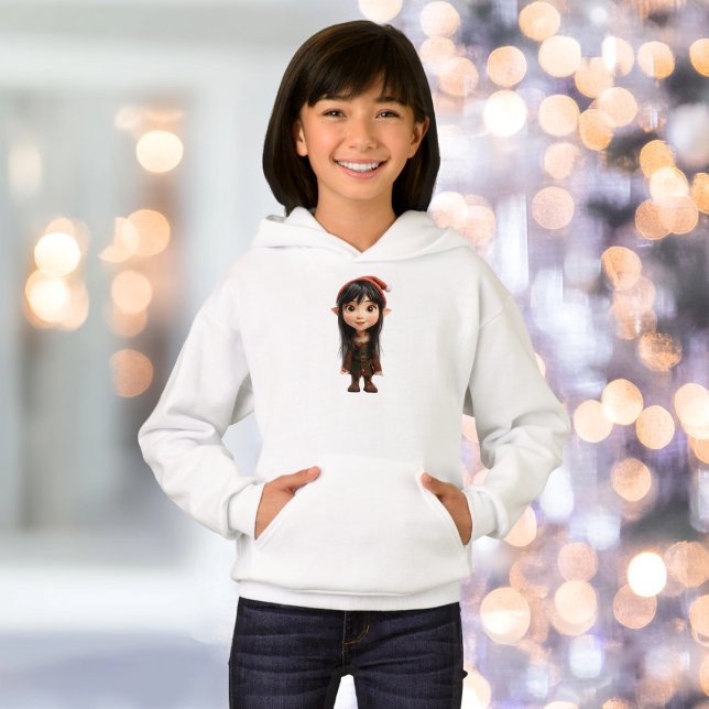 Impish Girl Christmas Elf Girl's Sweat - shirt à c (Créateur téléchargé)