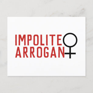 Impolite Arrogant Frauensymbol 2 Linie Postkarte
