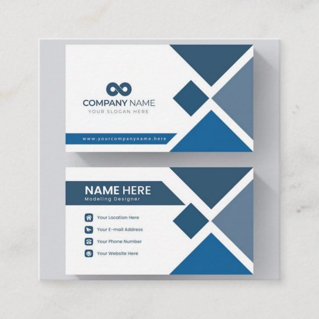 Important Business cards used in office school big Quadratische Visitenkarte (Vorderseite)